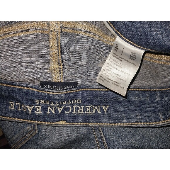 American Eagle Jeans Hi Rise Jeggings Women’s 2 Short Distressed Blue - Picture 5 of 6
